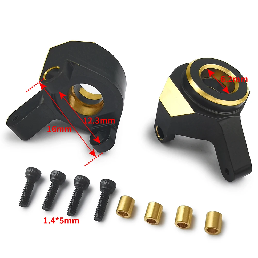 AXSPEED Heavy Brass Counterweight Steering Knuckles Wheel Hex Adapter Diff Cover for 1/24 RC Crawler Axial SCX24 Upgrade Parts