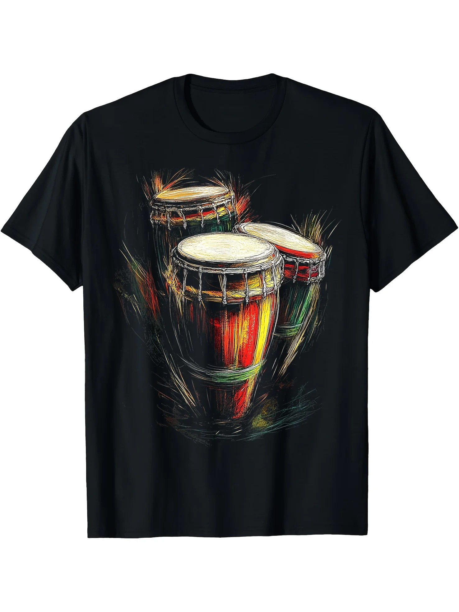 Camiseta con motivos artísticos del instrumento musical Congas