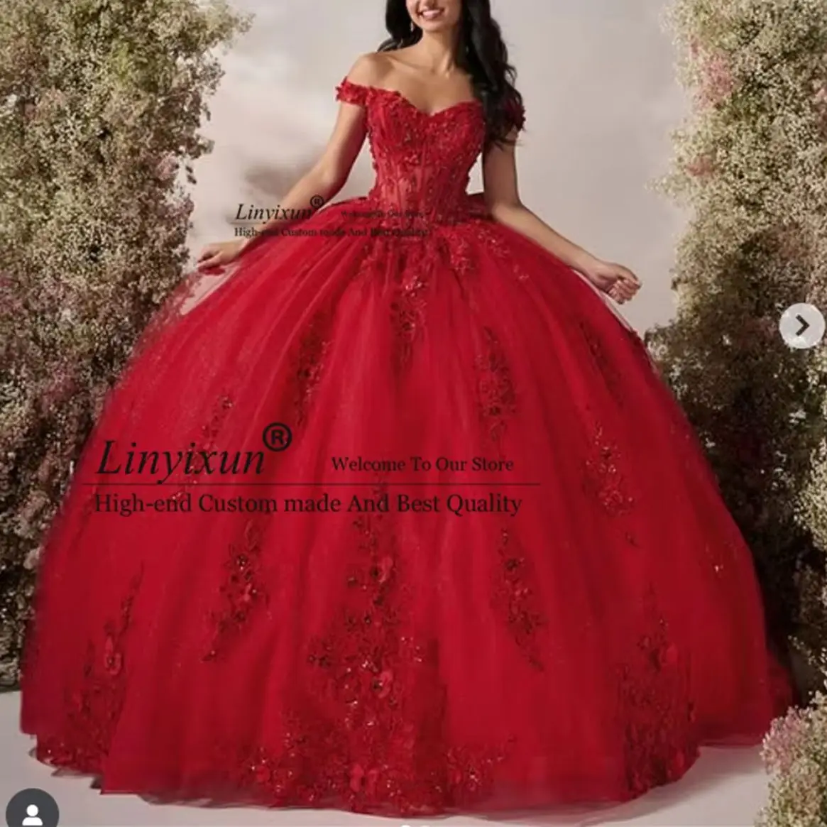 

Мексиканское бальное платье Quinceanera с кружевной аппликацией и блестками, индивидуальное платье с открытыми плечами на день рождения, Sweet 16, Vestido De 15 XV Anos
