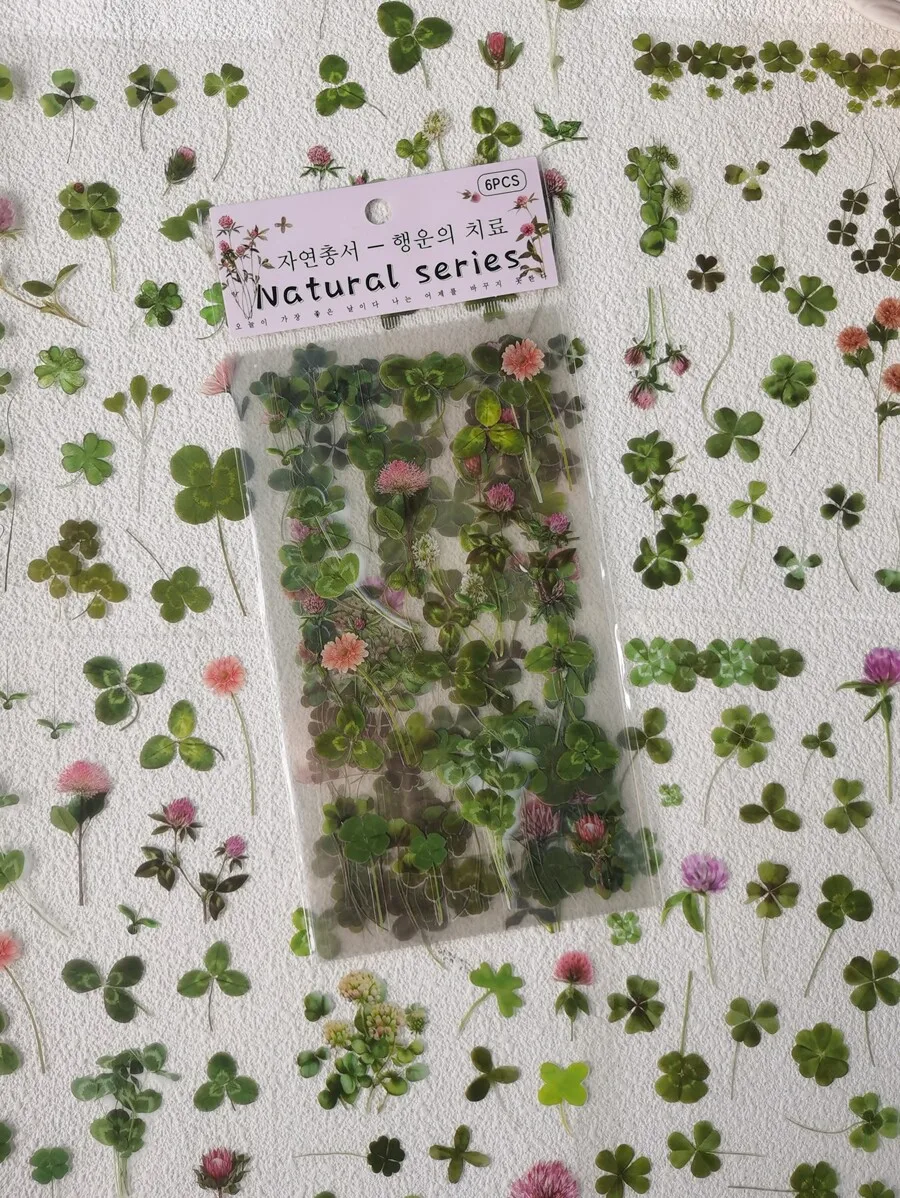 

1pack/6sheets Fresh Plant Pattern Pet Sticker For Decorating Journal & Scrapbook Back To School
