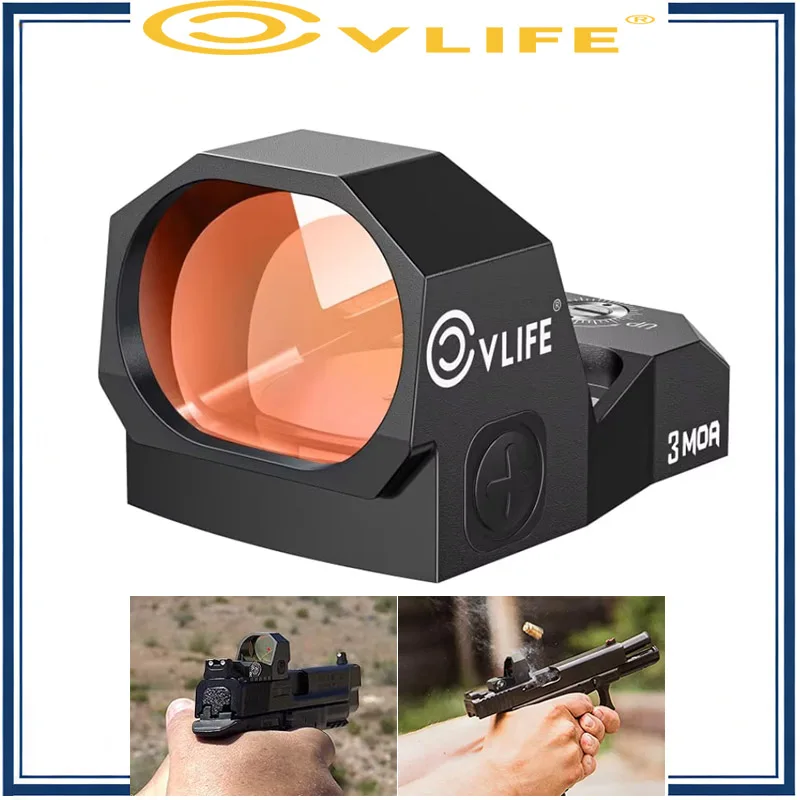 

CVLIFE Red Dot Sight Full Sized Optic 28mm Large Lens 3MOA Open Reflex Sigh with Adapter Plate for M-OS and 21mm Picatinny Base