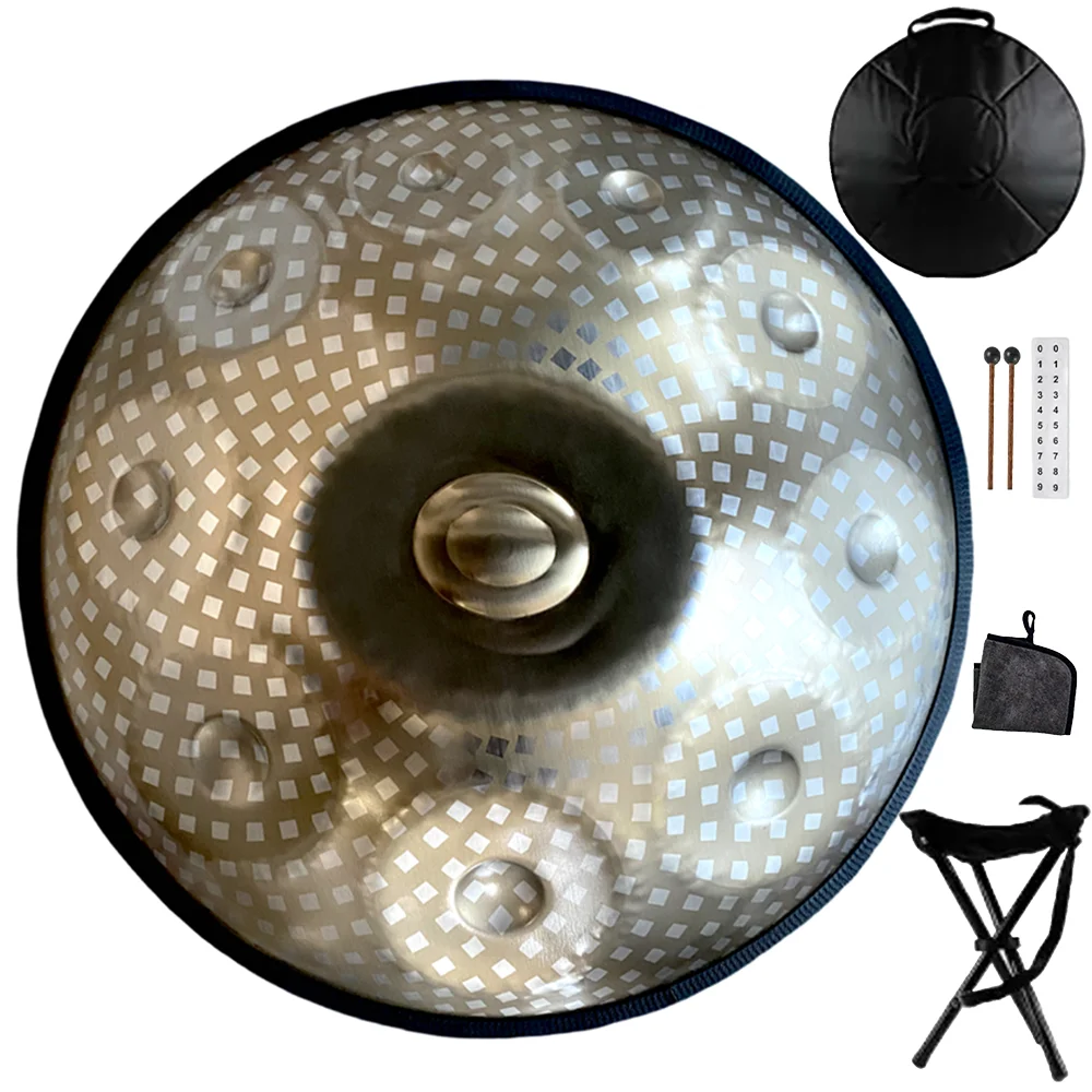 440/432hz Senior handpan drum,22 inch,D minor,tambor meditation instrument yoga music drum beginner steel tongue drum gift