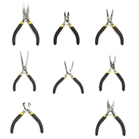 8PCS Mini Pliers Set Long Nose With Teeth Flat Jaw Round Diagonal Nose Wire End Cutting Cutter Tools Jewelry Pliers Set