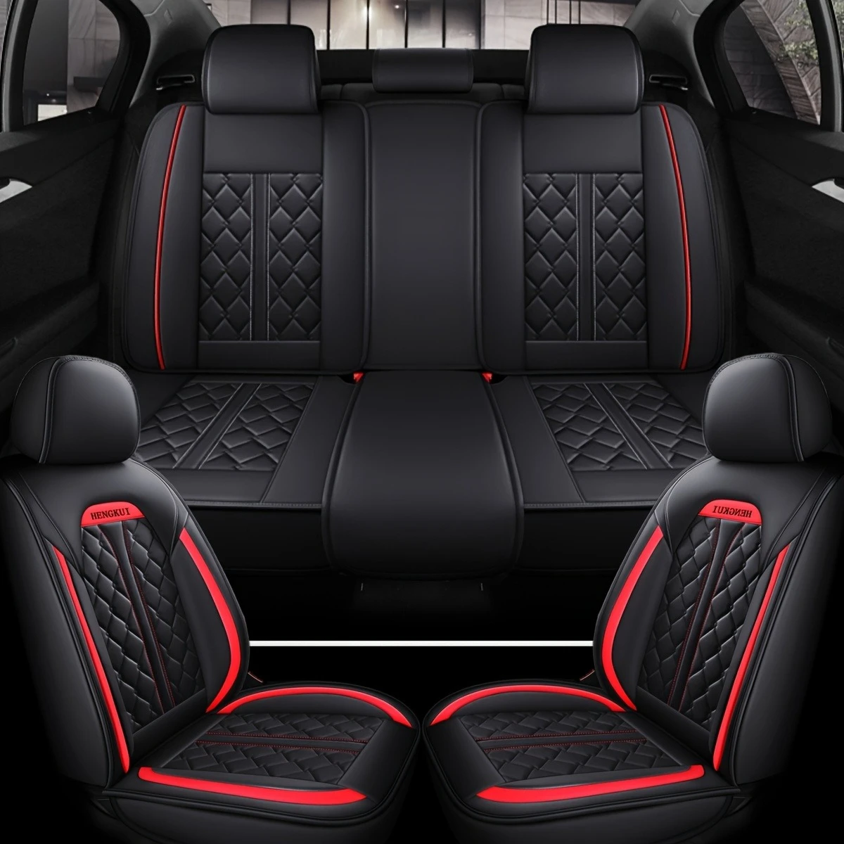 Leather 5 Seat Car Seat Covers Full Set For golf mk2 ev4 baw 212 tank 300 fiat grande punto bz4x Universal Car Interior Set