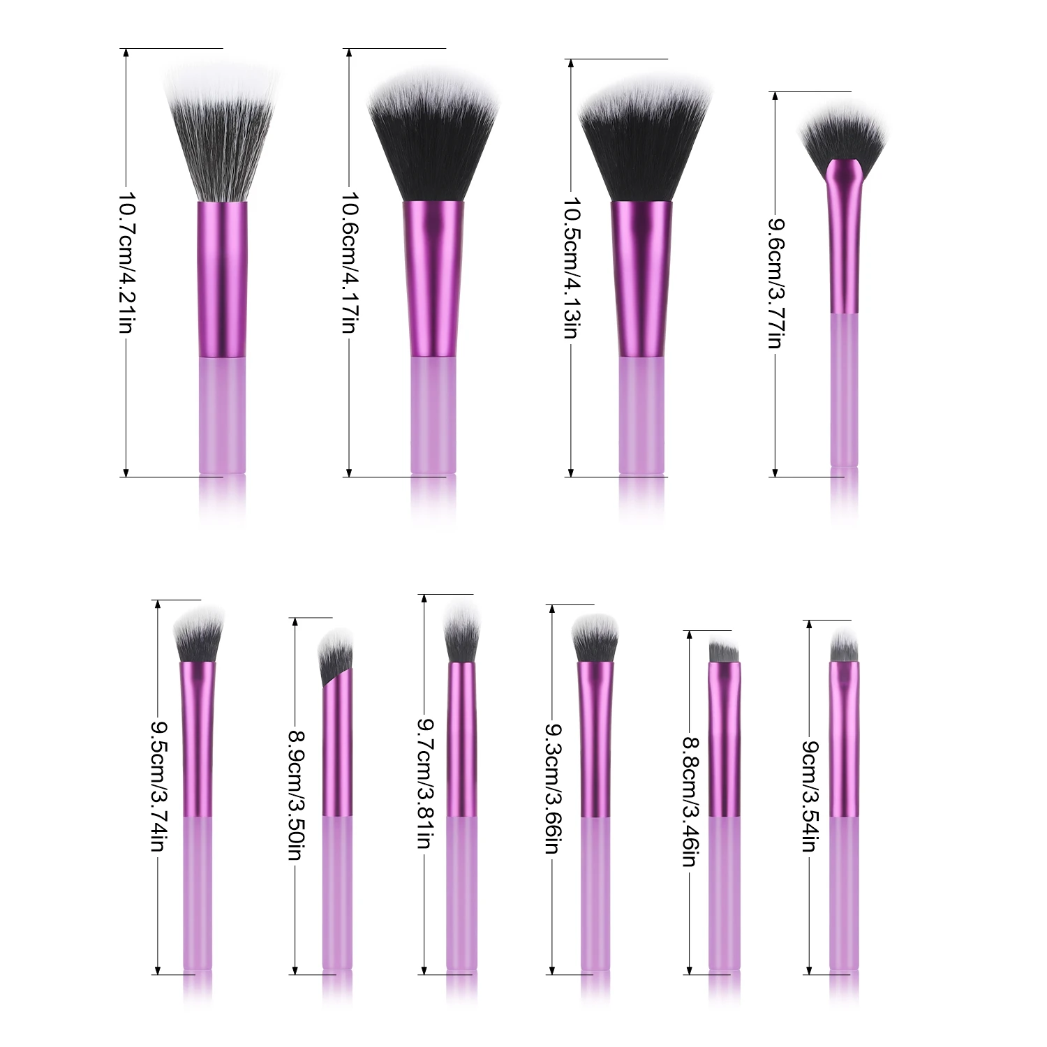 10pcs multifunctional makeup brush set - mini, compact and easy to carry, suitable for novices