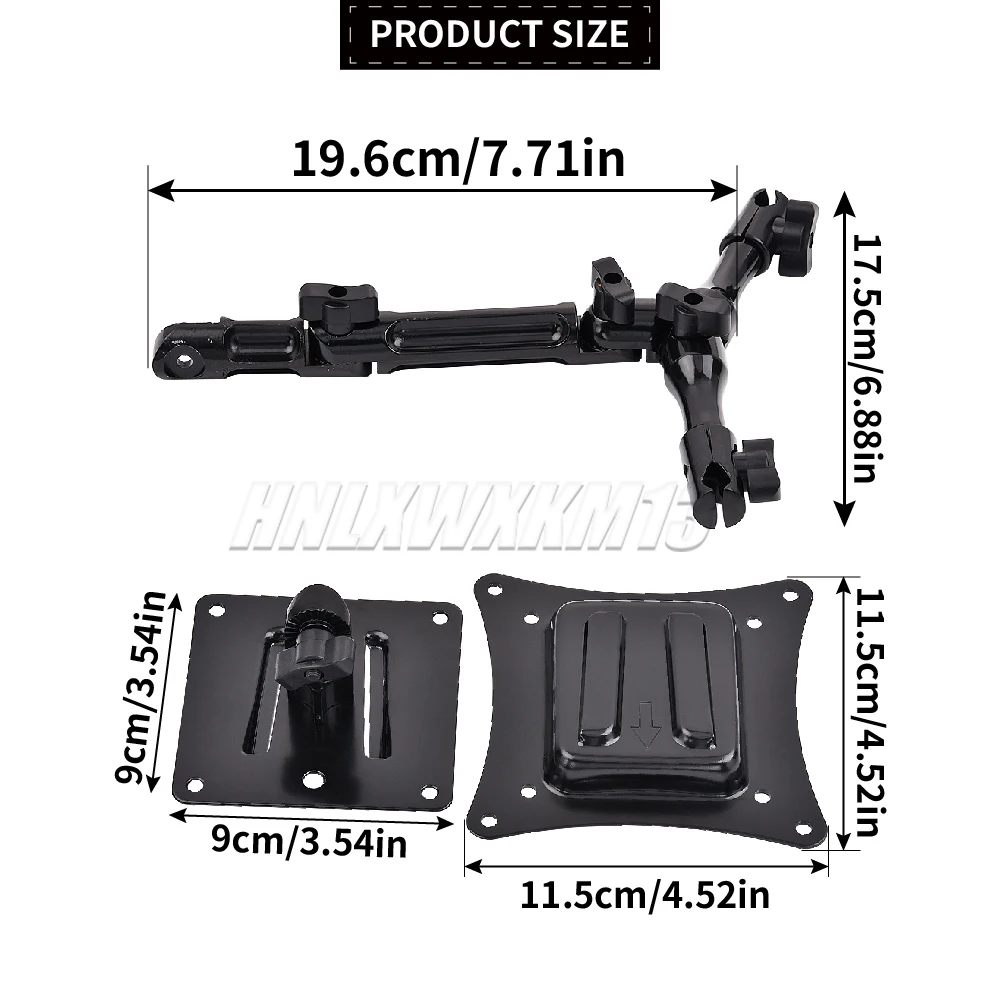 Headrest Mounting Bracket For TV Monitor Black Campervan Motorhome Car Compatible With 14-27 Inch Displays
