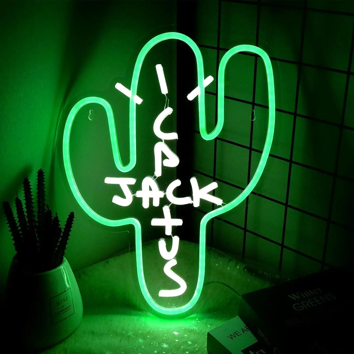 

Неоновая вывеска Cactus Jack для декора дома, балкона, с регулируемой яркостью, светодиодная неоновая подсветка для спальни, гостиной, вечеринок, пабов, клубов, классов, декора стен