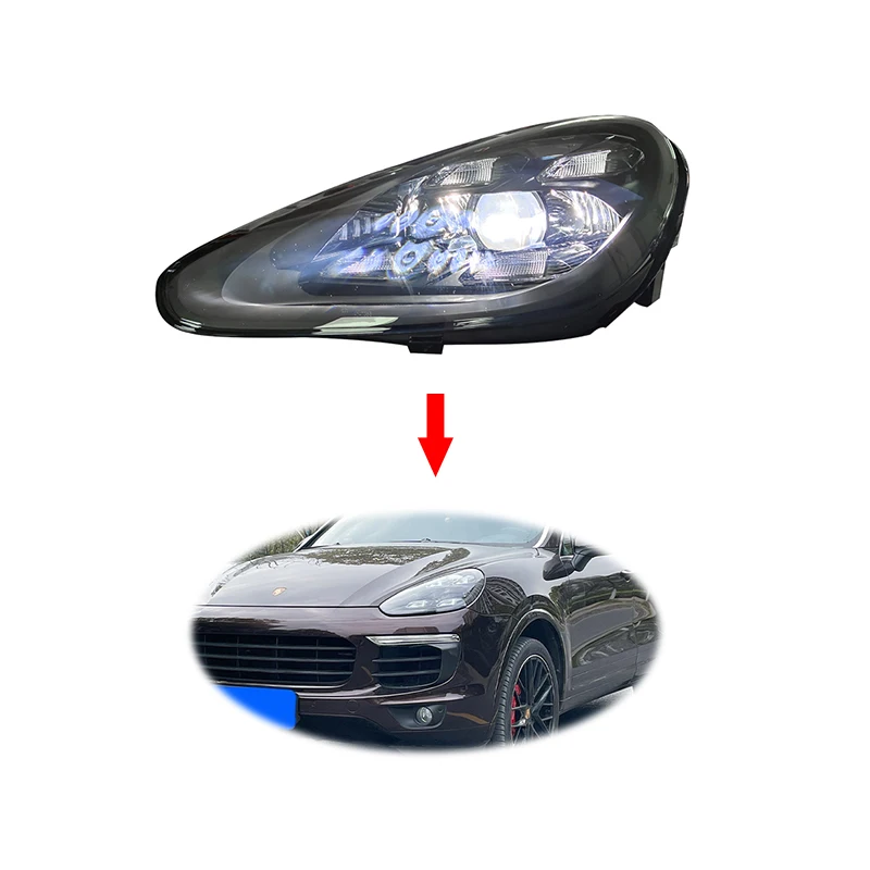 Upgrade LED matrix headlight lamp assembly for Porsche  Cayenne 2011-2017  lamp  light plug and play