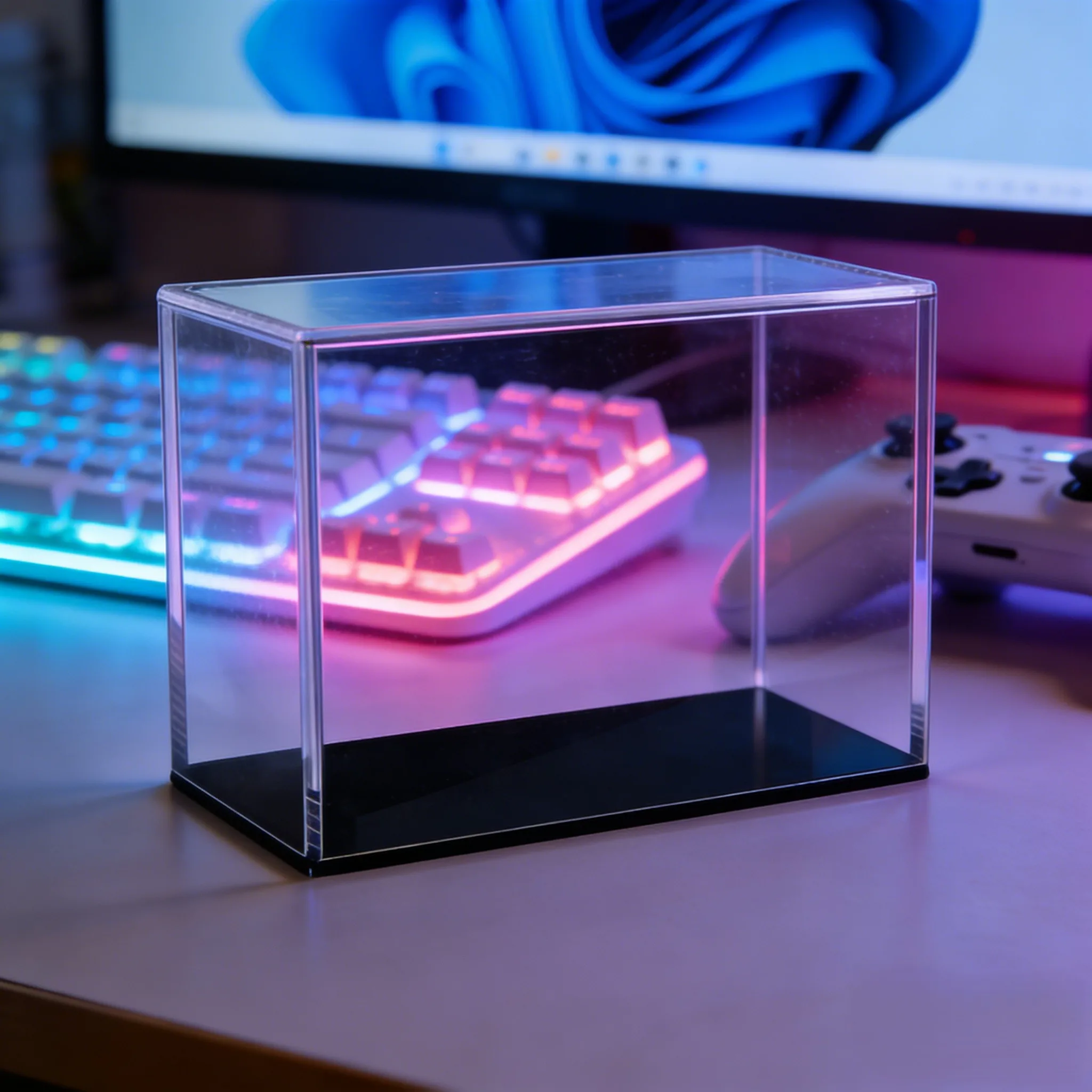 Transparent Acrylic Display Case Stackable Magnetic Closure Box For Figurines Desktop Organizers Box For ETB Protector