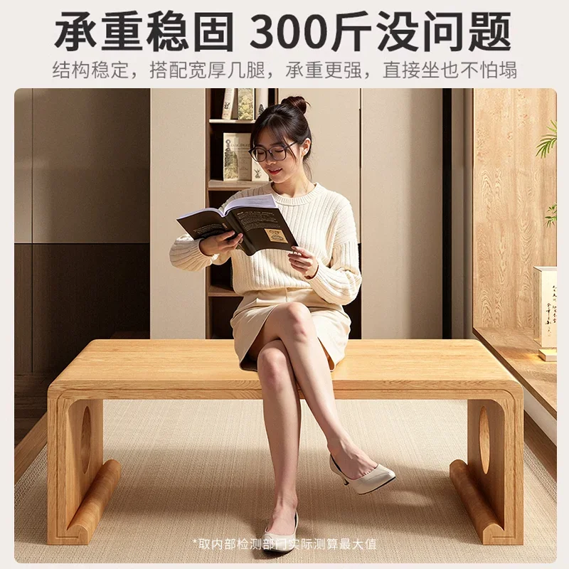 

bay window solid wood small tatami tea kang tea table three-piece set small low desk window sill