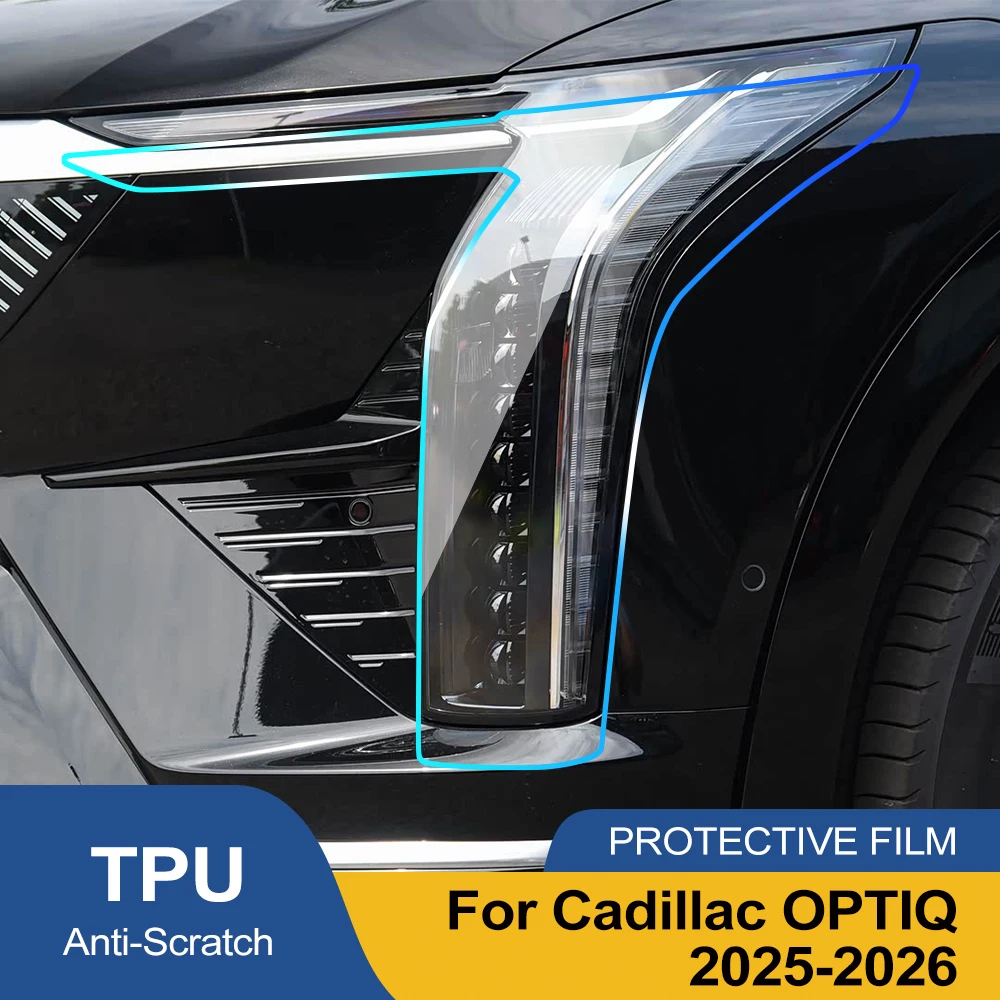 Premium TPU PPF for Cadillac OPTIQ 2025-2026 High-Gloss Smoke Black Pre-Cut Headlight Cover Anti-Scratch Protective Vinyl Kit view 2