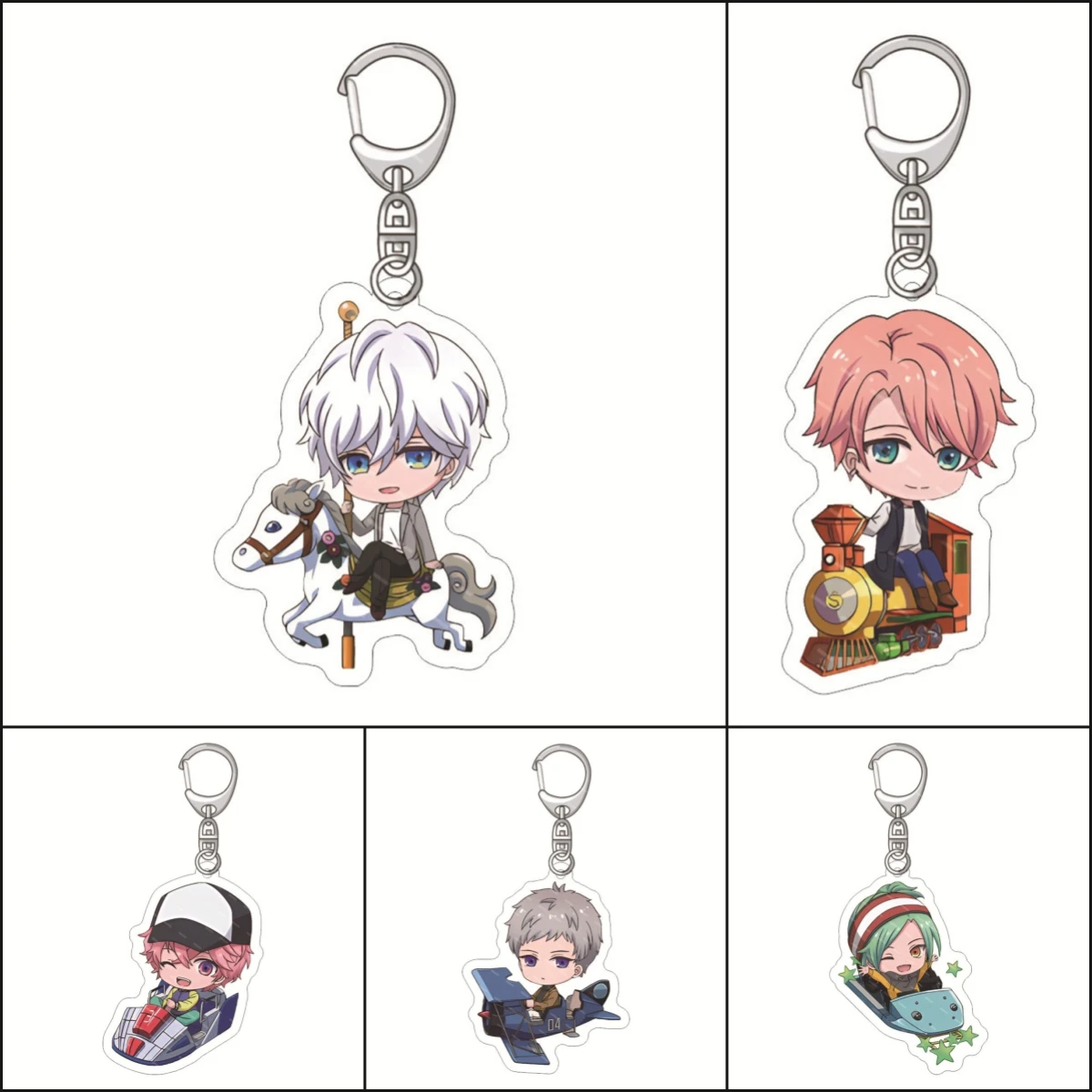 Cute Anime B PROJECT Series Keychain Acrylic Kaneshiro Goushi Shingari Miroku Key Chain Women Man Key Ring Bag Pendant Ornament