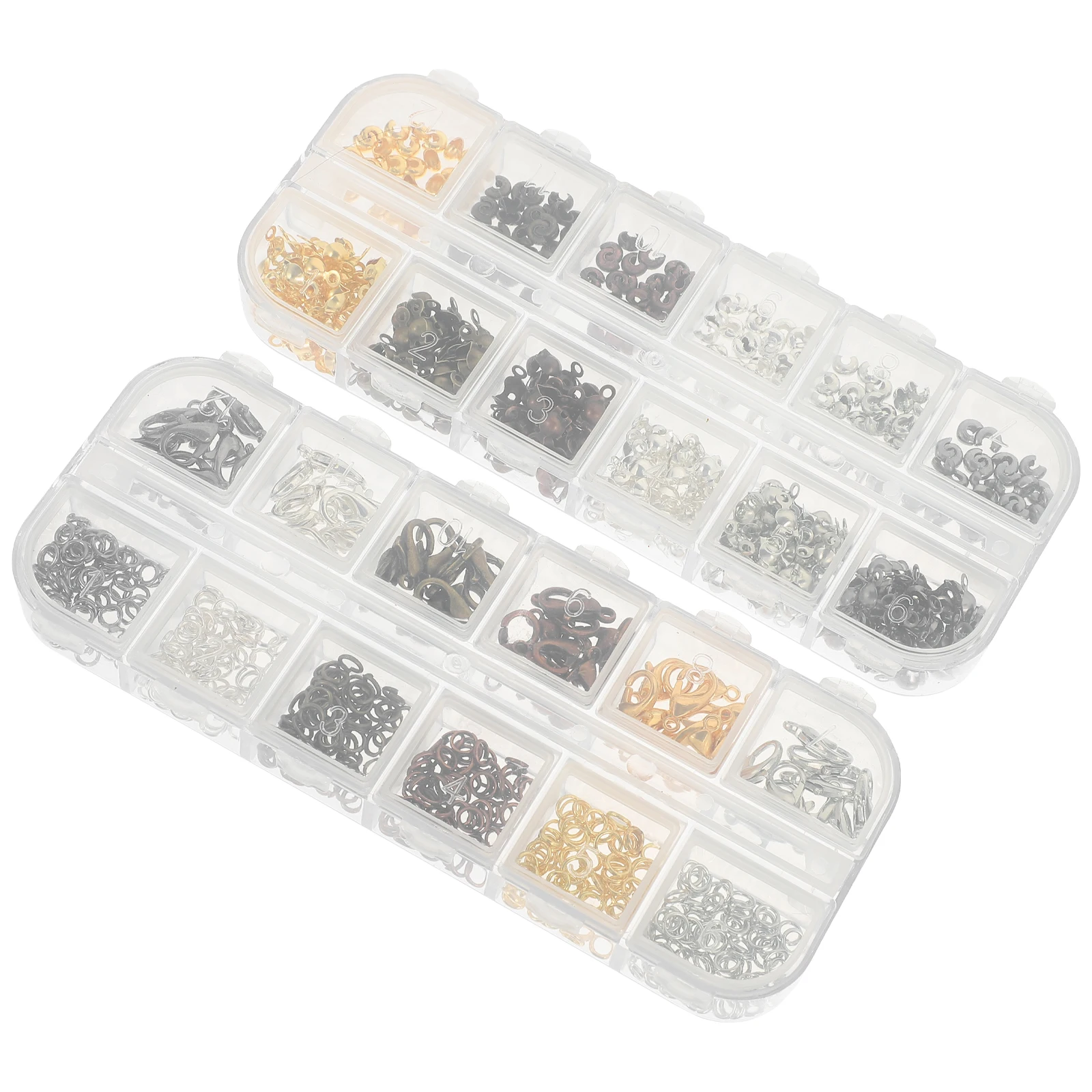 

782 pcs Crimp Beads Necklace Connecting Buckle Clasps DIY Open Rings Lobster Clasp Metal Jewelry Making Supplies