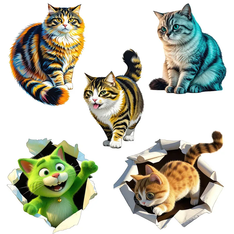 Three Ratels CG86 Fantasy colorful cat animal stickers for home decoration Funny car body decals