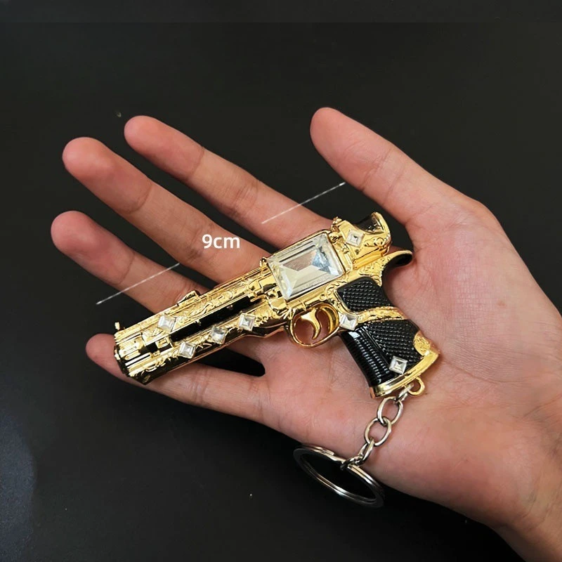 9 سنتيمتر PUBG قلب سوريا مسدسات سلاسل المفاتيح لعبة الأجهزة الطرفية لعبة واقعية بندقية الأسلحة نماذج الحرف المعدنية الحلي الأولاد الهدايا