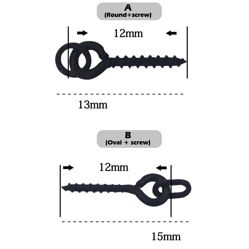 20pcs Carp Fishing Bait Connector With Annular Rotating Screw D-Rig Chod Rig European Fishing Set Accessories