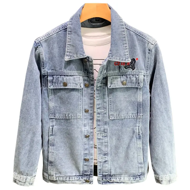 Jeans jacke Herren neue Herbst Revers lässige Arbeits kleidung Frühling und Herbst Kleidung Herren Oberbekleidung Herren Jacke koreanische Mode