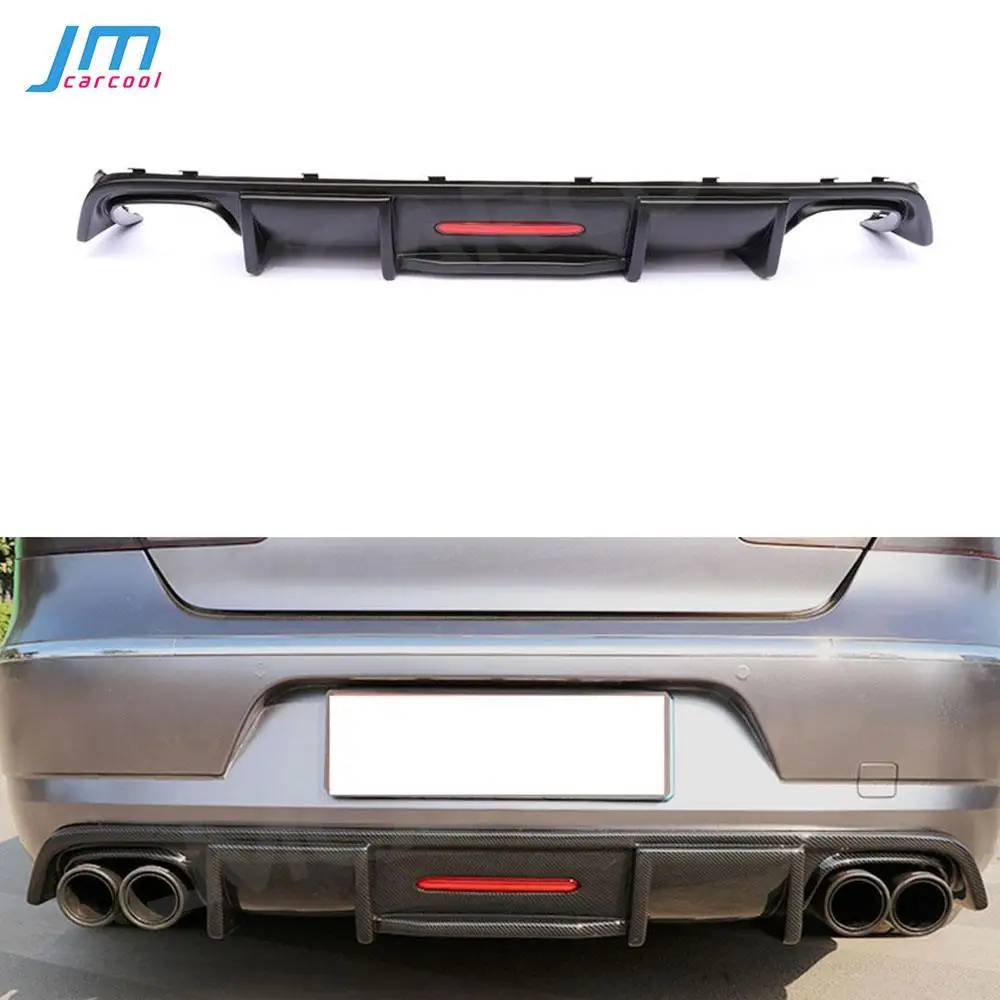 

Carbon Fiber Car Rear Lip Diffuser With Lamp for Volkswagen VW CC 2013-2017 FRP/PP Prime Black Bumper Protector Guard Styling