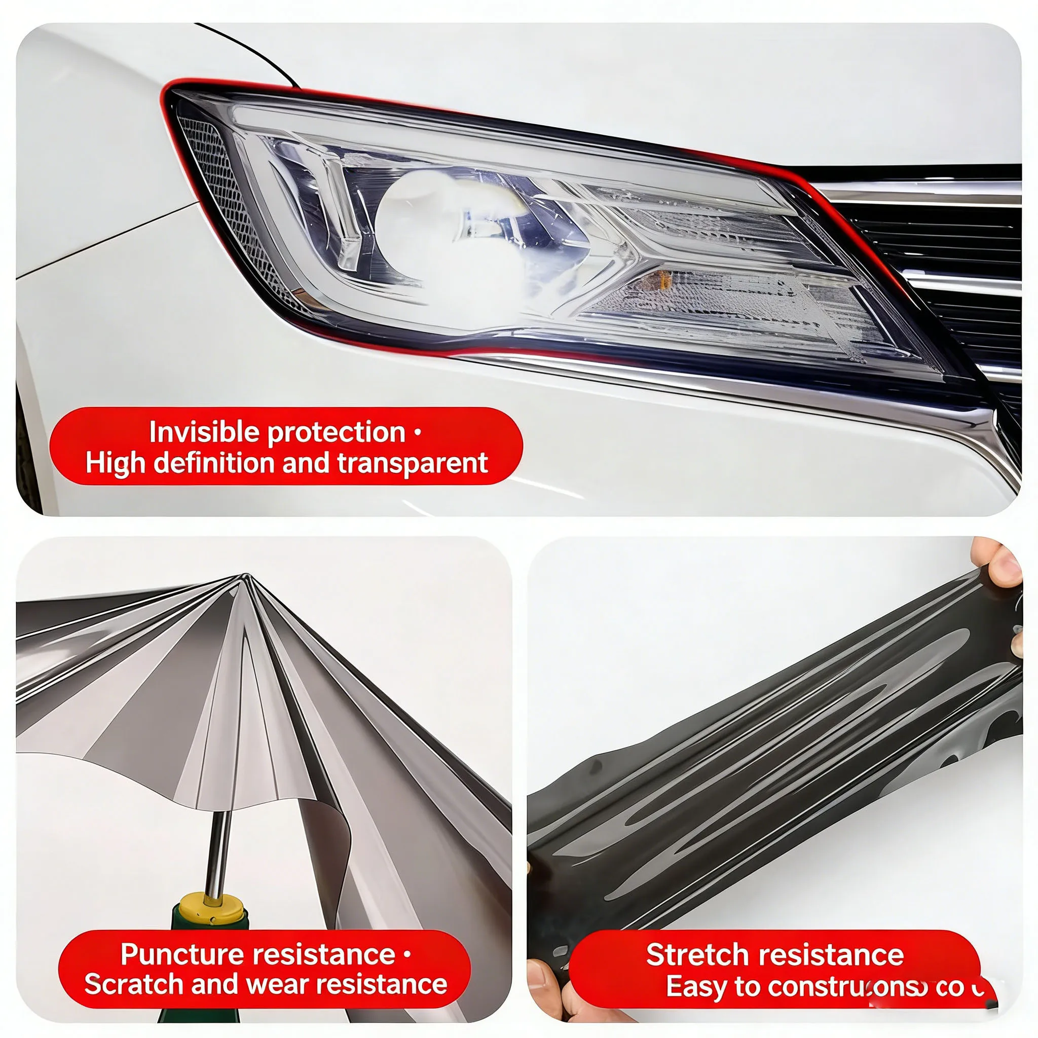 For Tesla Model Y Juniper 2025 Launch Headlamp Protective Film TPU Transparent Smoked Black Headlight Film Car Accessories