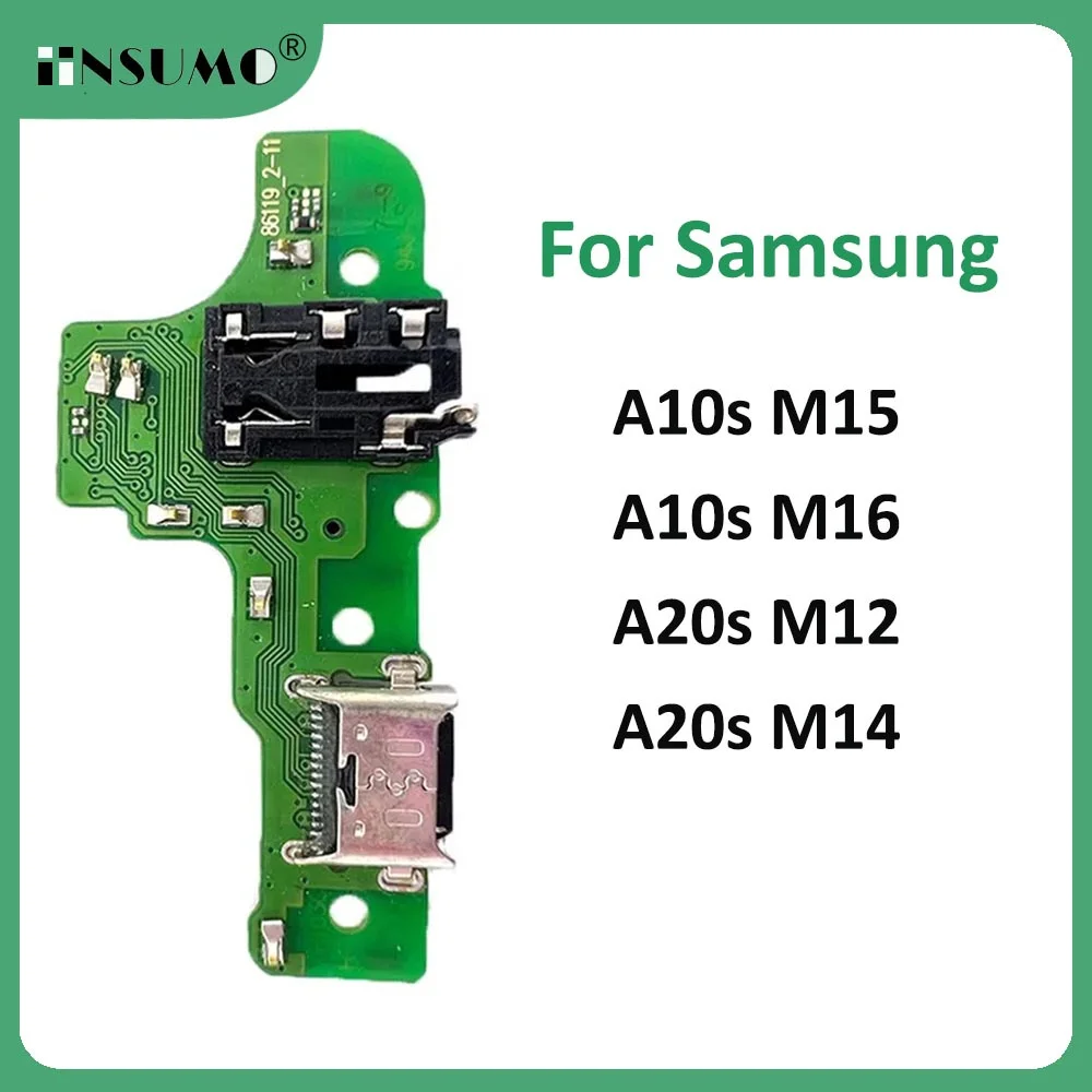 Iinsumo Placa de puerto de carga USB, piezas de conector de Cable flexible para Samsung A10S, A107, A107F, A20s, A207, A207F, M12, M14, M15, M16