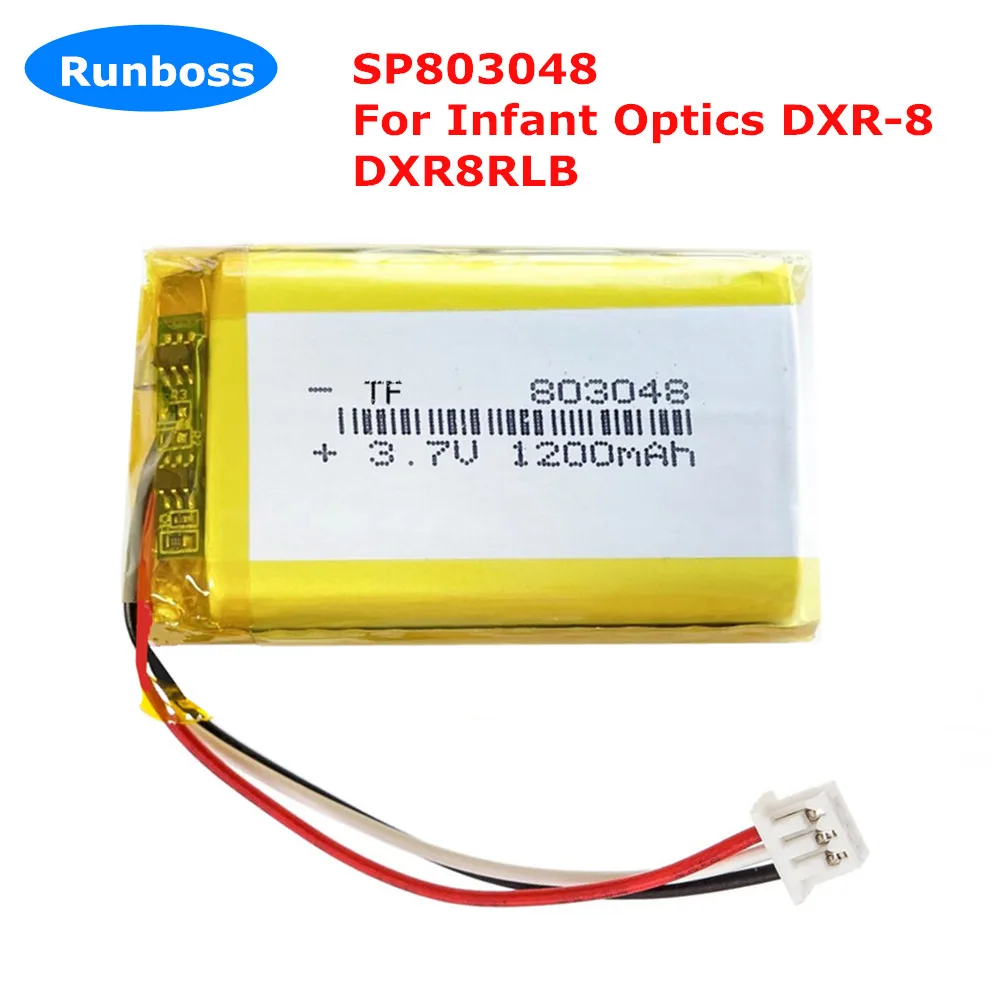 New 1200mAh SP803048 DXR-8B Battery for Infant Optics DXR-8,DXR8RLB Video Baby Monitor, Luvion Grand Elite 2