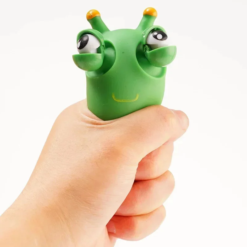 10/5PCS Funny Green Worm Animal Eye Pop Out Squeeze Stress Relief Fidgets Toys For Anxiety Juguetes Antiestrés Para Niños