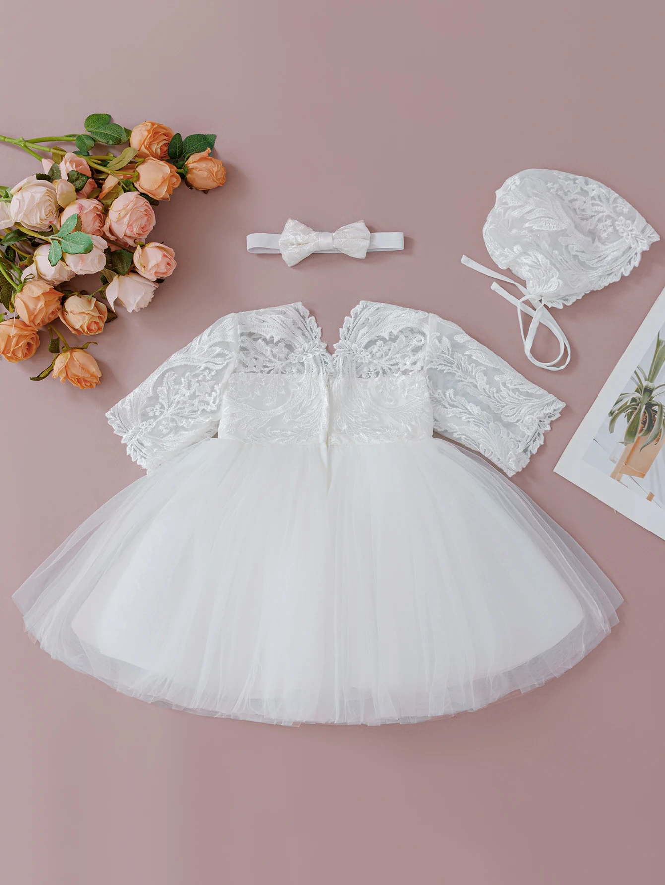 

Белое крестильное платье для малышей 0-2 лет, платье для дня рождения, свадебное платье, платье для девочки-цветочницы, кружевное сетчатое платье, детская одежда