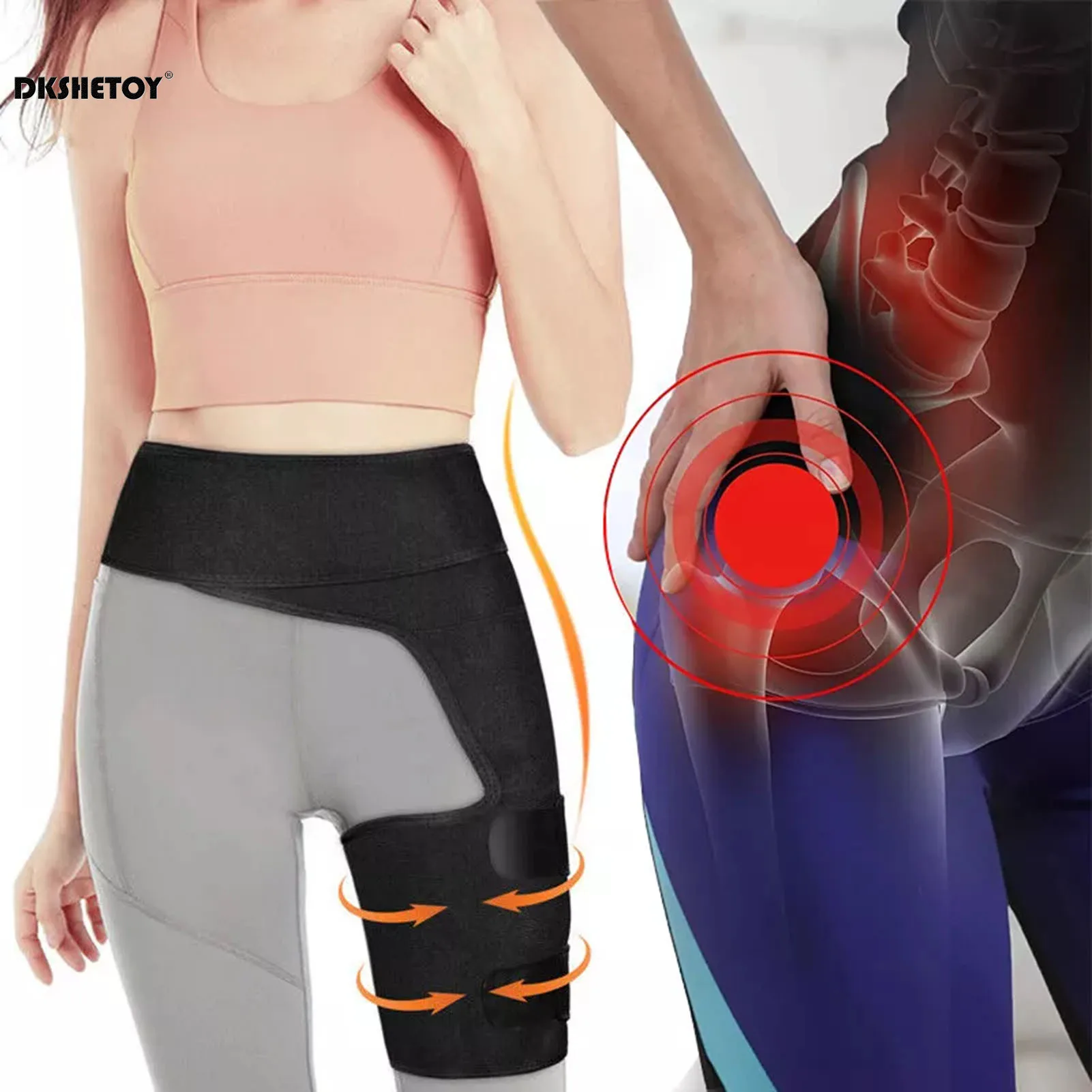 Compression Hip Brace support Belt Adjustable Pulled Groin Muscle braces Wrap Hip Joints Arthritis Protector Belt Legwarmers