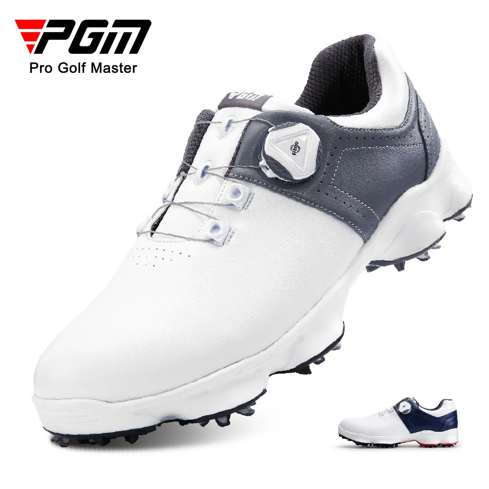 PGM Men's Golf Shoes with Removable Spikes Casual Sport Sneakers Knob Shoelaces Microfiber Waterproof Anti-Slip XZ225 Wholesale