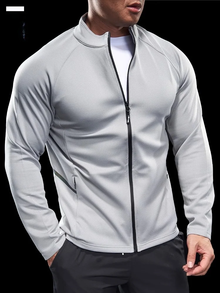 Aymelon Men's Slim Fit Training Sports Jaet Spring Autumn Qui Dry Fitn Running Outerwear Trendy Breathable Long Sve...