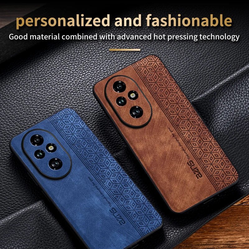 Funda trasera para Honor 200 Pro, Funda de cuero suave a prueba de golpes, 200 Pro