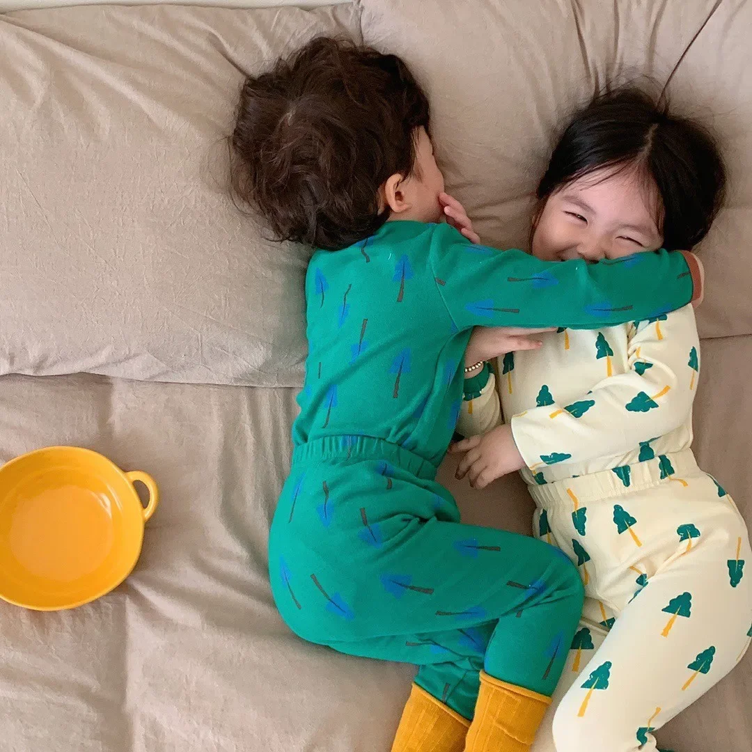 

Soft Cotton Kids Pajama Sets 2024 Children's Home Clothing Set Spring Autumn New Korean Girls Boys Pajamas Sleepwear Homewear