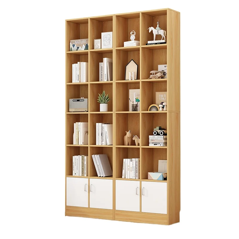 

Bookcase with door height 2 meters 2 bookshelf floor shelf dust-proof household integrated whole wall free combination locker
