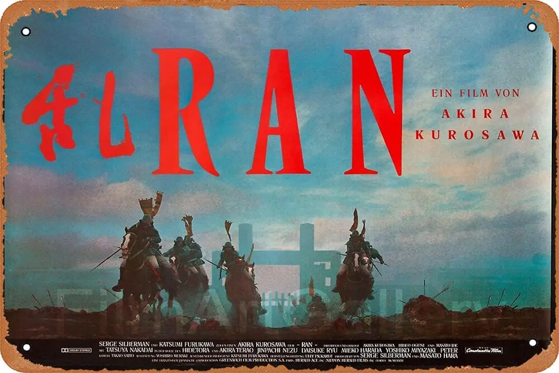 NIUMOWANG Metal Sign - Ran Movie Poster Akira Kurosawa Tin Poster 12 X 8 Inches