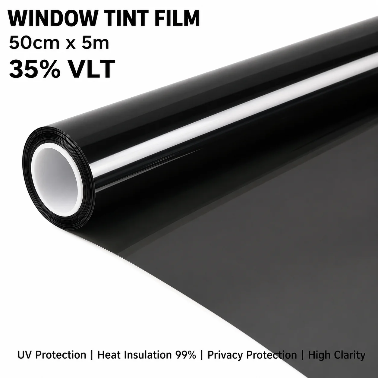 

35% VLT Light Smoke Nano Ceramic Car Window Tint Film 50cmX500cm Bubble Resistant Cooling Film Wide Front Solar Tint Roll Car UV