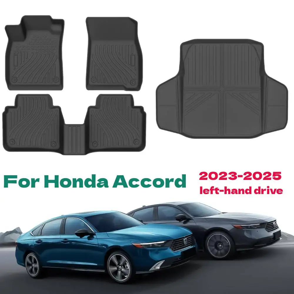 

Floor Mats for 2023 2024 2025 Honda Accord TPE Floor Mats and Cargo Liner, All Weather Floor Liners Trunk Mat LHD