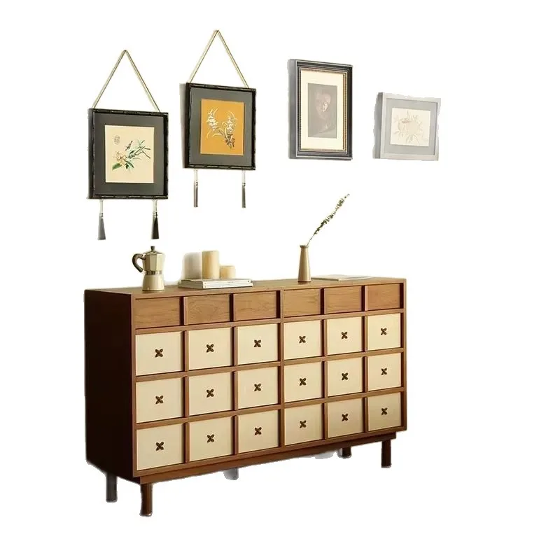 

Medieval style modern simple bedroom chest French retro living room wall locker entrance storage cabinet dining side cabinet