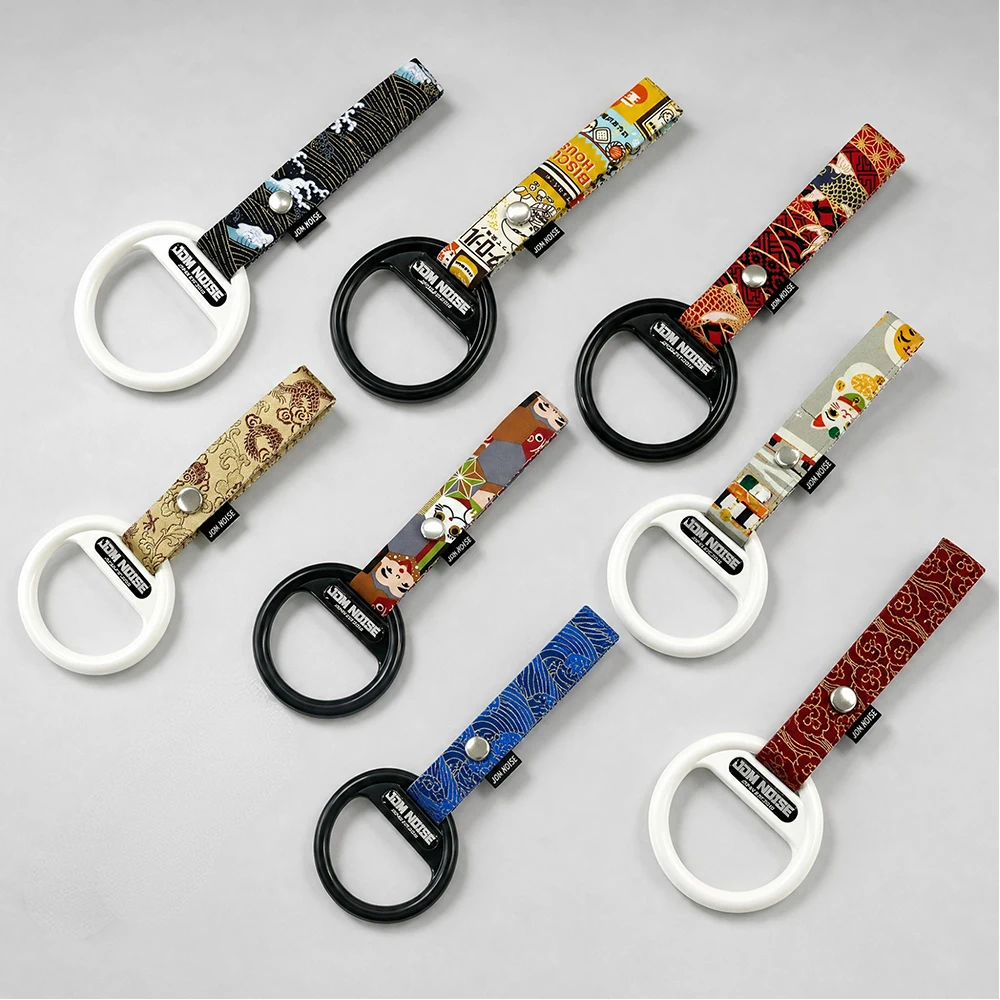 Jdm Culture Hanging Strap Nylon D Circle Decorative Trailer Strap Waves Cartoon Pattern Towing Strap for Car Tuning Accessories
