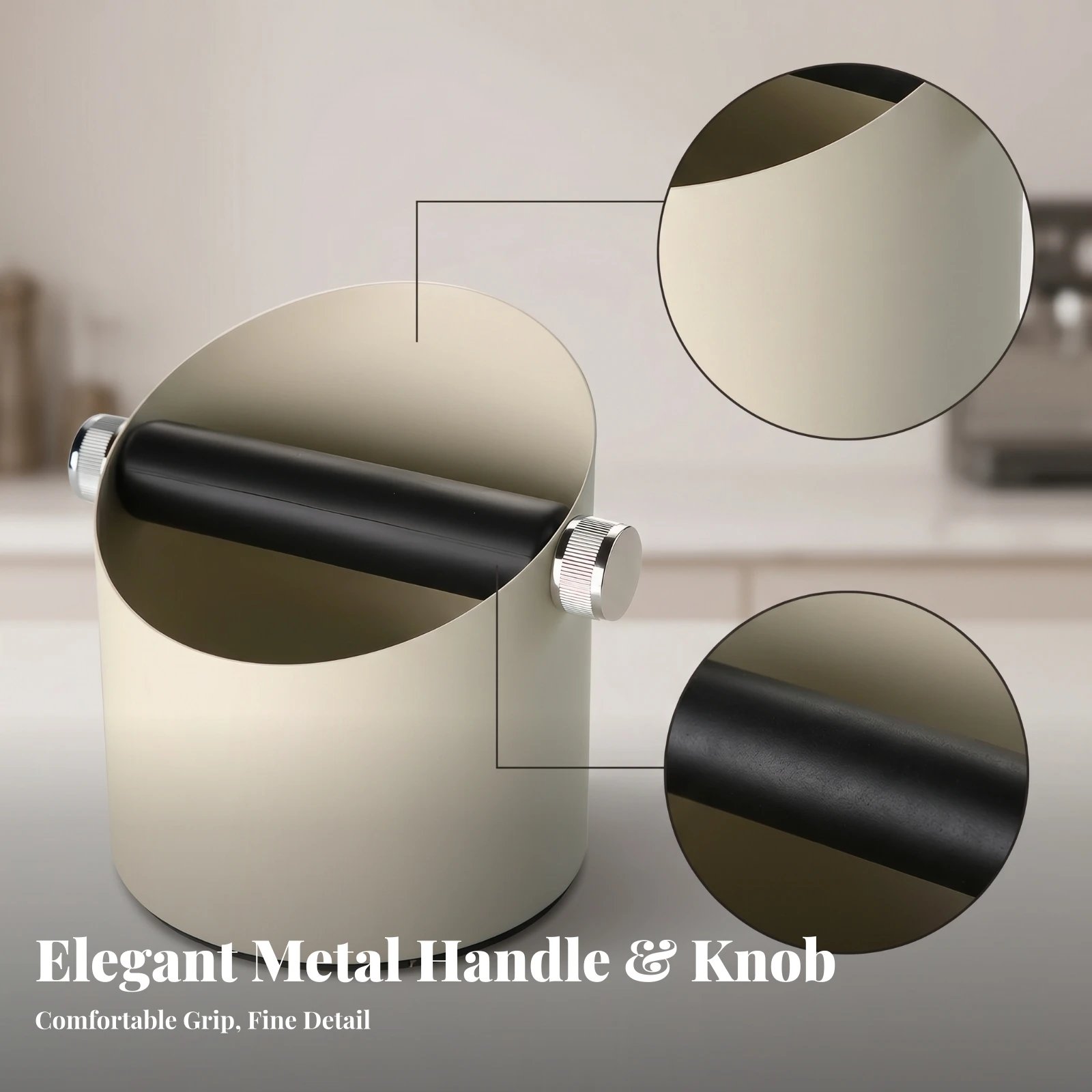 Espresso Knock Box Metal Finish Coffee Puck Container