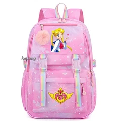 Sailor moon mochila para menino e menina, mochila escolar casual, bonito, presente de aniversário, para adolescentes