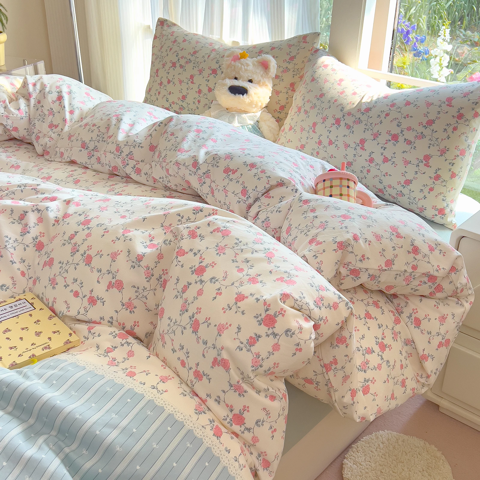 Bonenjoy Printed Bedding Set Adults Kids Room Bedclothes Soft Bedsheet Set 이불세트 Single/Double/Queen/King Size Bed Linen Sets
