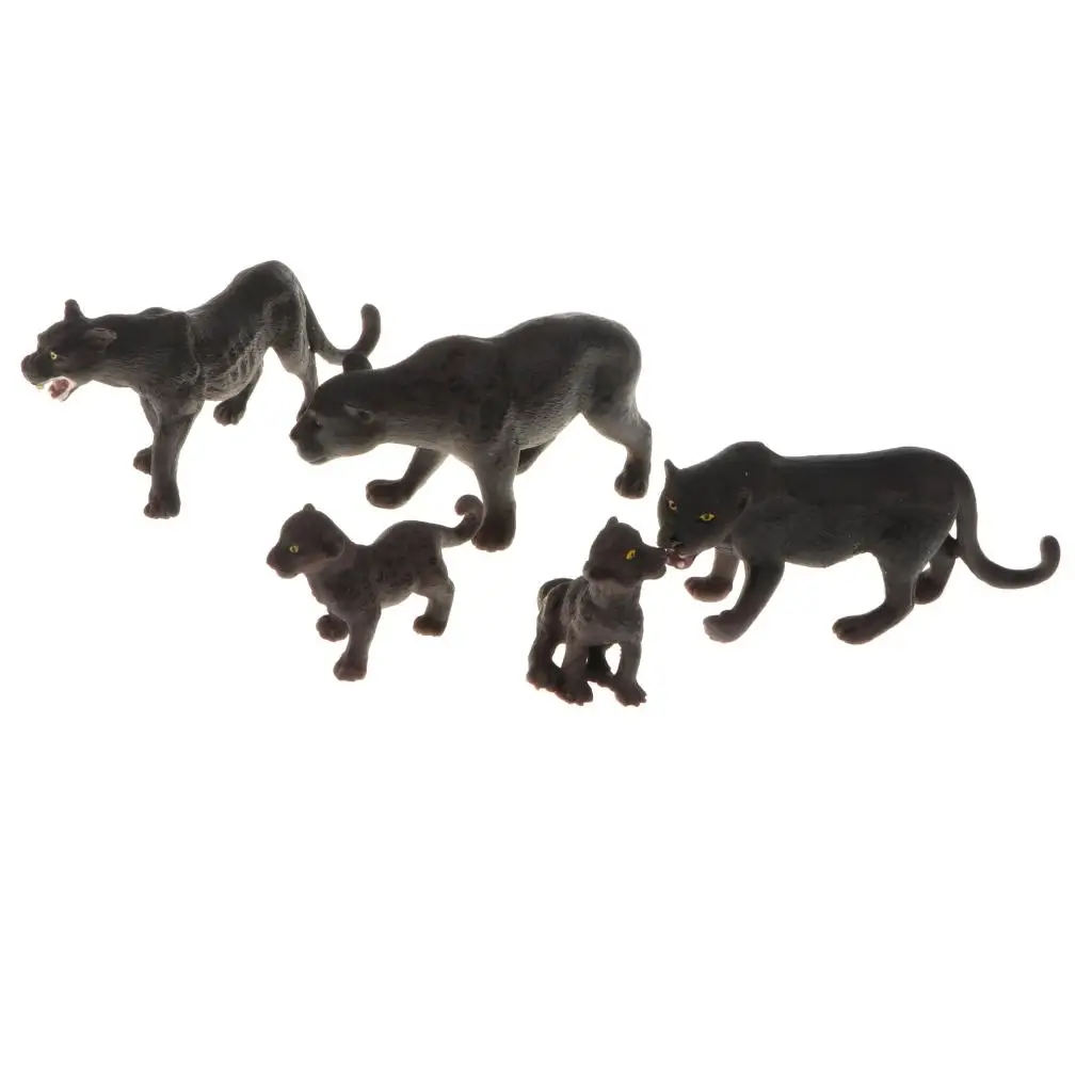 Figurina di modello di famiglia di fauna selvatica leopardata in plastica, giocattolo, regalo di natale