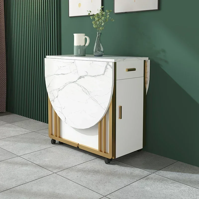 

Многофункциональный обеденный стол, бытовой телескопический стол, подвижный, легкий, роскошный, складной обеденный стол и стулья из сланца