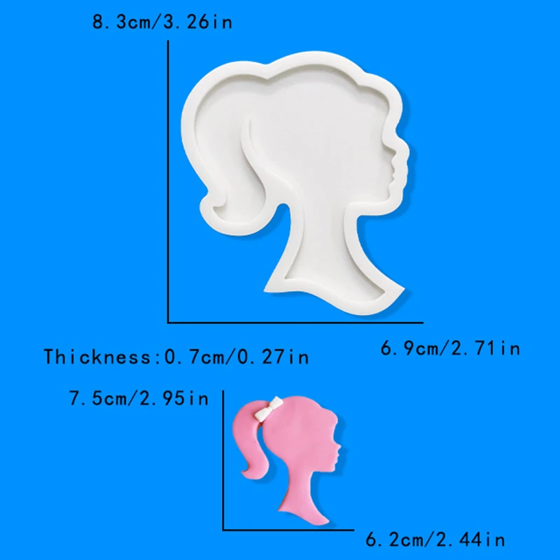Cartoon Girl Head Candy Cake Decoration Silicone Mold Chocolate Candy Baking Mold DIY Gypsum Clay Mold