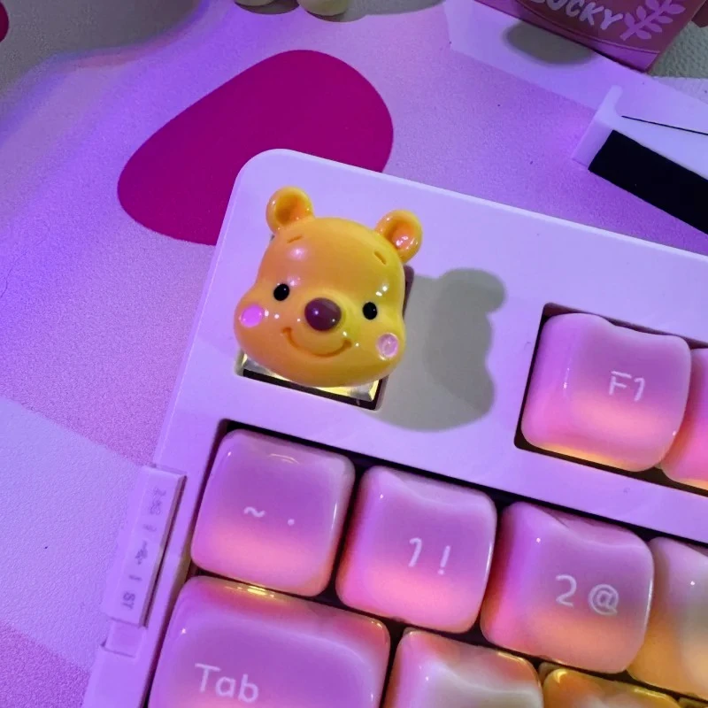 ديزني بوه الدب الغريبة الكرتون لوحة المفاتيح الميكانيكية Keycap فتاة Eeyore Lotso Kawaii أنيمي الخنزير الصغير Keycap لعبة PBT لطيف Keycap هدية