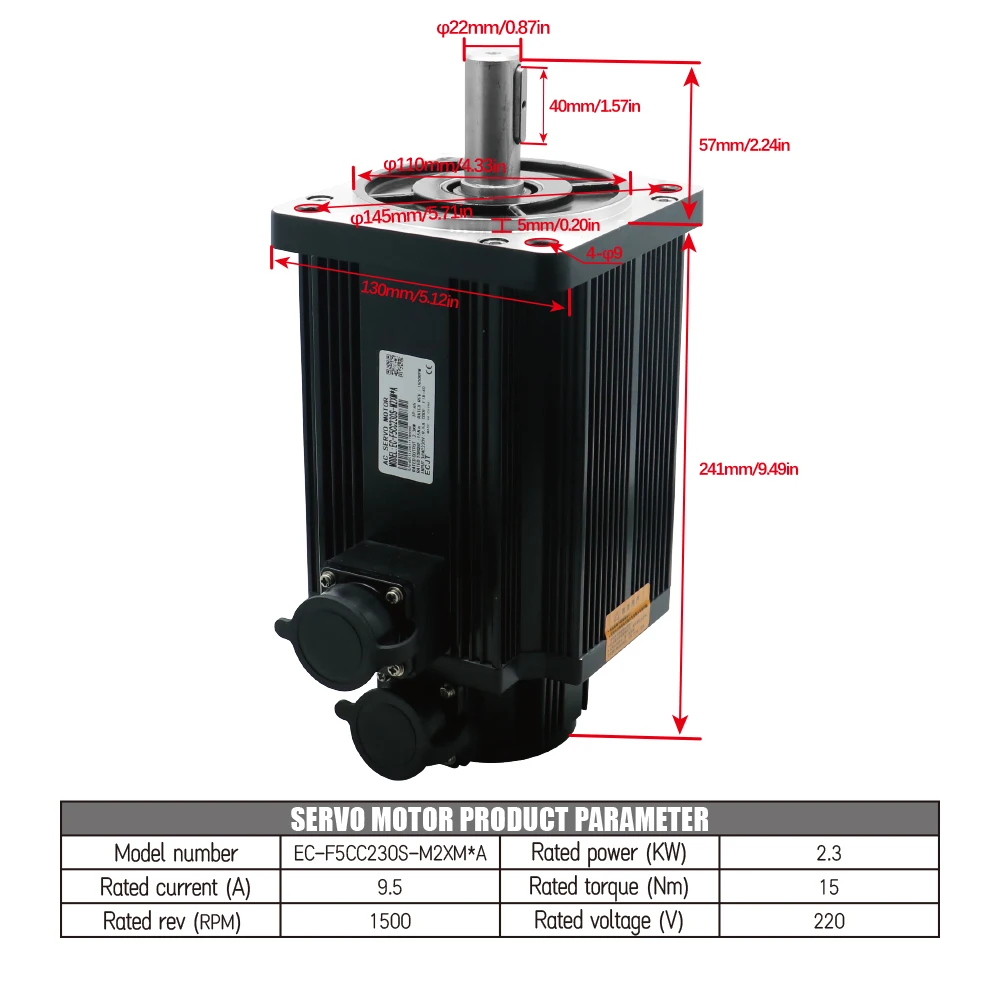 محرك سيرفو لجهاز التوجيه ، محرك أحادي الطور أو ثلاثي الطور ، كبلات RS485 ، 3 م ، كيلو وات ، 1500PPR ، 15Nm ، AC V ، AC V ، 130 sg-m15015 #6