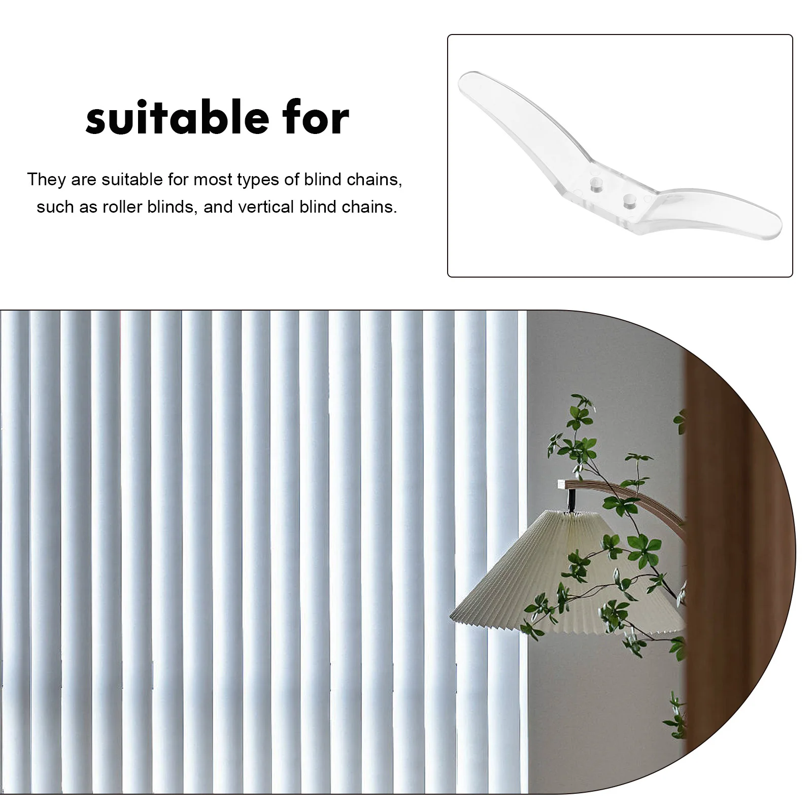 

4Pcs Blind Positioning Hooks Transparent Blind Cord Cleats Practical Replacement for Roller Vertical Window Blinds