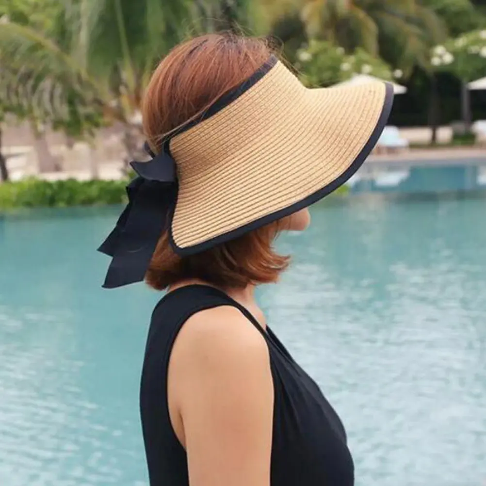 

1 шт. Соломенная шляпа с широкими полями для защиты от солнца, летняя, для активного отдыха, женская, модная, дышащая
