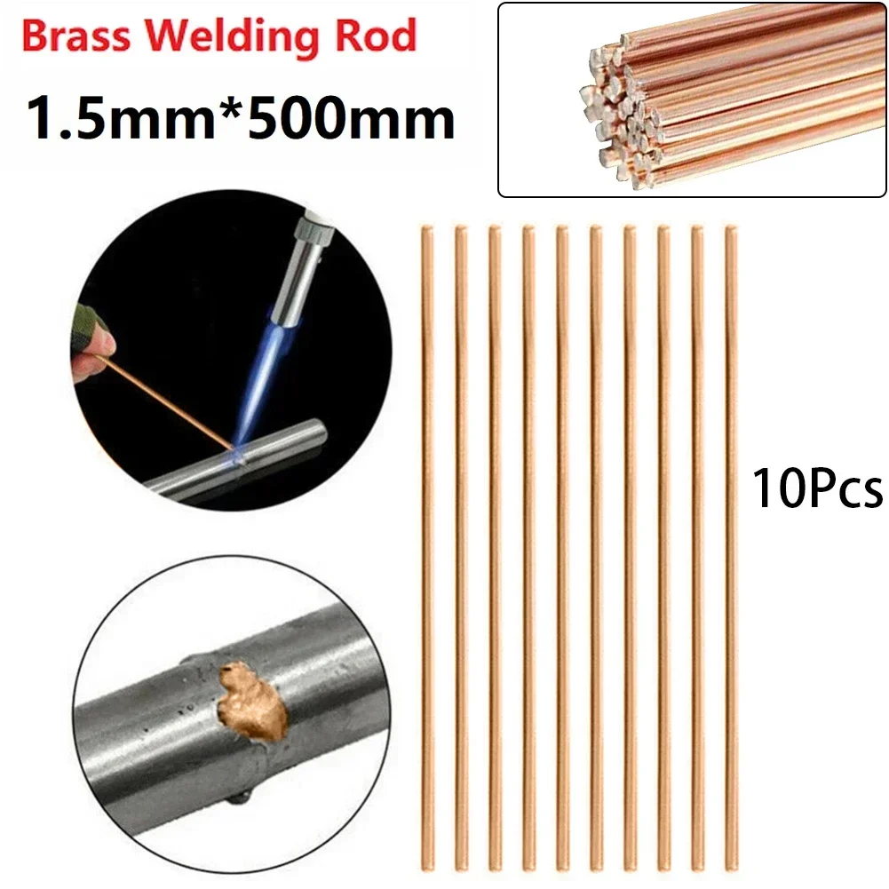 5/10pcs 1/1.5/2/2.5mm Phosphor Copper Welding Rod Soldering Wire For Air Conditioner Refrigerator Copper Pipe Welding 500mm