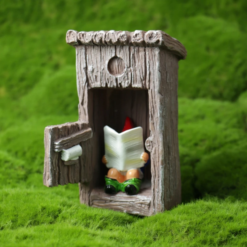 

The Dwarf Forgot To Close The Door When Using The Toilet Garden Statue Dwarf Figurine Resin Design Decorative Figurine